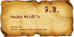 Hajka Milán névjegykártya
