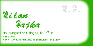 milan hajka business card